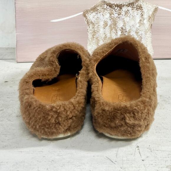 Rosetta Getty ECCO Slip-On Closed Toe Shearling Clog Slipper Toffee Women 38/7.5 - Picture 5 of 8
